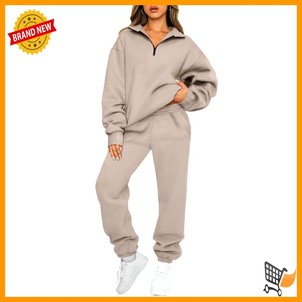 Oversized Half Zip Pullover Set Comfy Fleece Loun… - image 1